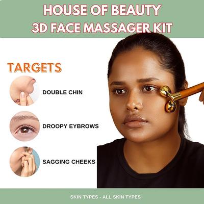 House of Beauty 3D Face Massager Tool For Double Chin, Sculpts Jawline & Cheeks,Shapes Nose (3Pcs) 1's - Massagers