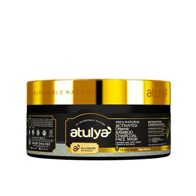 Atulya Activated Bamboo Charcoal Face Mask 200 gm - Masks & Peels