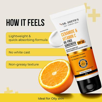 Dr. Sheth's Ceramide & Vitamin C Oil-Free Sunscreen 30 gm - Face Sunscreen