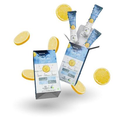 Briyo Daylift Hydration + Energy Electrolyte Drink Mix Sugar Free Sachets - Litro Lemon Flavour (Pack of 10 x 8 g) - Nutritional Supplement