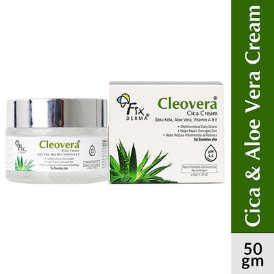Fixderma Cleovera Cica Cream For Face with Gotu Kola, Aloevera, Vitamin A and E 50 gm - Face Moisturizers