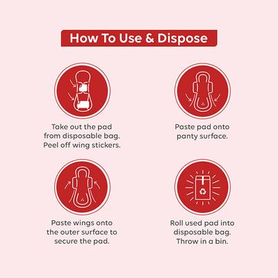 LAIQA Sanitary Combo Trio Pack for Women- 6 L+ 4XL + 2XXL Pads 12's - Others