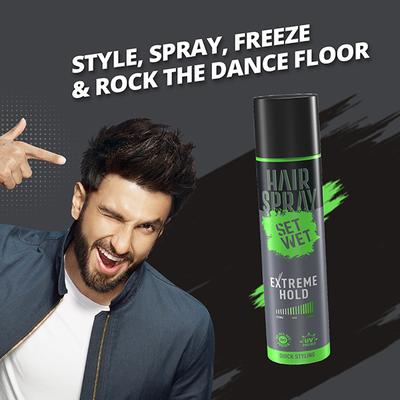 Set Wet Extreme Hold Hair Spray for Men,Hair Setting and Styling, 200 ml - Hair Sprays & Mists