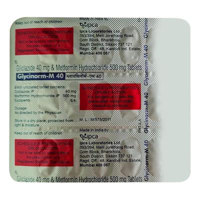 GLYCINORM M 40 Tablet 15's - Diabetes-Ant
