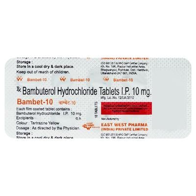 Bambet 10mg Tablet 10'S - Asthma/COPD-Ast