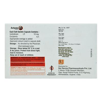 ACTAME 10 Softgel 10's - Acne-Acn