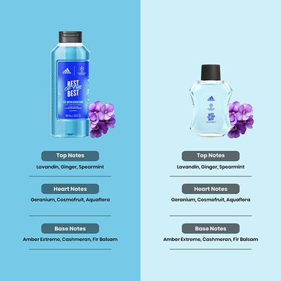 Adidas UEFA Best Of The Best Eau De Toilette 100ml + Ice Bath Sensation Shower Gel 400ml 2's - Men Deodorants/Roll-Ons