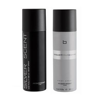 Jacques Bogart Silver Scent + Pour Homme Deo Combo Set - Pack of 2 400 ml - Men Deodorants/Roll-Ons