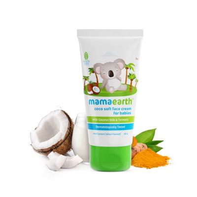Mamaearth Coco Soft Face Cream With Coconut Milk & Turmeric For Babies For All Skin Type 60 gm - Creams, Lotions & Oils