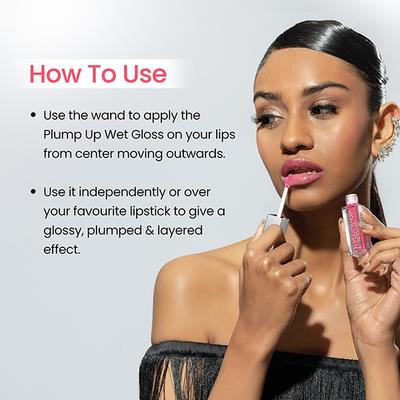 Swiss Beauty Plump-Up Wet Lightweight Lip Gloss, Shade- Berrilicious 2 ml - Lip Glosses