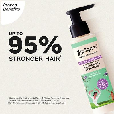 Pilgrim Spanish Rosemary & Biotin Anti-Hairfall Shampoo for Reducing Hair Loss & Breakage 200 ml - Shampoos