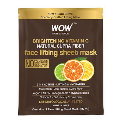 WOW Skin Science Natural Fiber Cupra Vitamin C Face Lifting Sheet Mask 25 ml - Sheet Masks