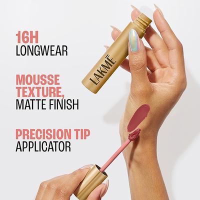 Lakme Double Duty Lip & Cheek Mousse Matte Lipstick & Soft Blush, Rose Touch,9gm - Liquid Lipsticks