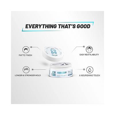 Wild Stone Code Hair Clay for Men M 75 gm - Hair Gels & Waxes