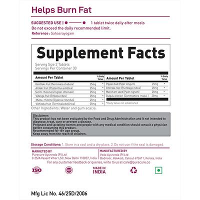 Pure Cure+Co. Navaka Guggulu Trim Tablets 60's - Weight Loss