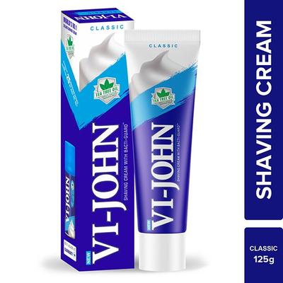 VI-John Shaving Cream Classic with Tea Tree Oil and Bacti-Guard for All Skin Types 125 gm - Shaving Creams