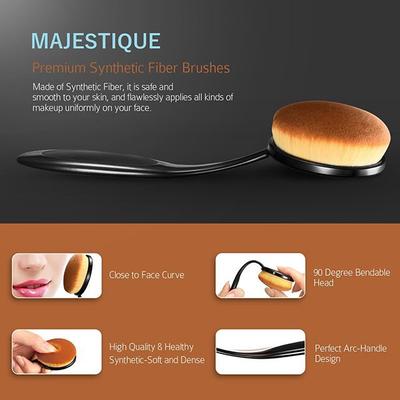 Majestique Premium Case Soft Makeup Brush Set Oval 155gm 10's - Face Brush