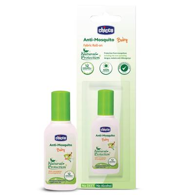 Chicco Baby Anti Mosquito Natural Protection Fabric Roll-On with Lemongrass & Eucalyptus Oil 8 ml - Mosquito Repellent