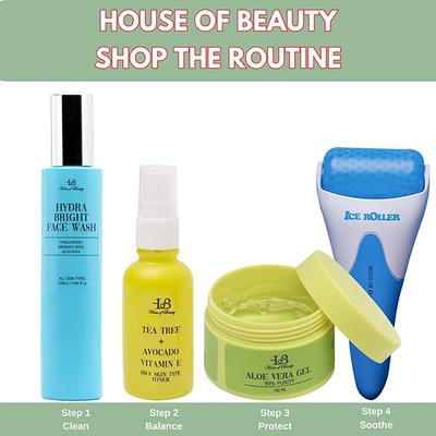 House of Beauty Pure Aloe Vera Gel-Sensitive, Acne Prone Skin Treats Eczema, Psoriasis 100ml - Face Moisturizers