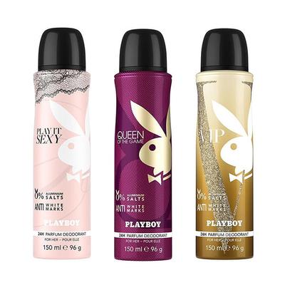 Playboy Sexy + Queen + VIP Deo New Combo Set - Pack of 3 Mens 450 ml - Men Deodorants/Roll-Ons
