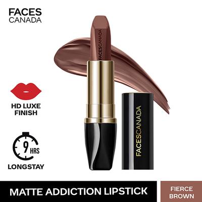 FACESCANADA Matte Addiction Lipstick Fierce Brown 10 3.7gm - Lipsticks