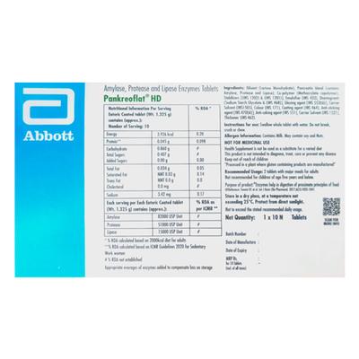 PANKREOFLAT HD GLUTEN FREE Tablet 10's - Digestion-Dig