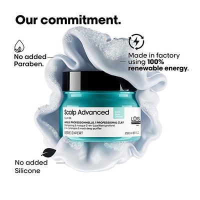 L'Oreal Professionnel Scalp Advanced Anti-Oiliness 2-In-1 Deep Purifier Clay 250 ml - Conditioners