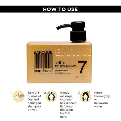 Barcode Professional Hair Shampoo For Dry & Damaged (BCSH005) 300 ml - Shampoos