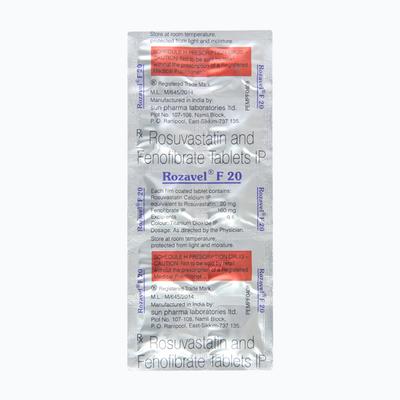 Rozavel F 20mg Tablet 10'S - High Cholesterol-Dys