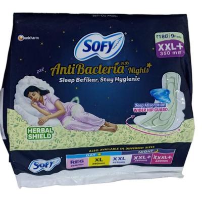 Sofy Anti Bacteria Nights (XXL+) 9's - Sanitary Napkins