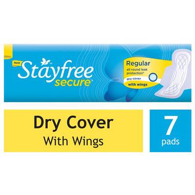 Stayfree Secure Dry Cover with Wings Sanitary Pads - Regular 7's - Sanitary Napkins