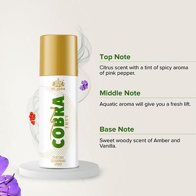 St. John Cobra Live Limited Edition Deodorant Spray 150 ml + Cool Limited Edition Deodorant Spray 150 ml + Sports Limited Edition Deodorant Spray 150 ml + Cobra Envy Deodorant Spray 150 ml - Men Deodorants/Roll-Ons