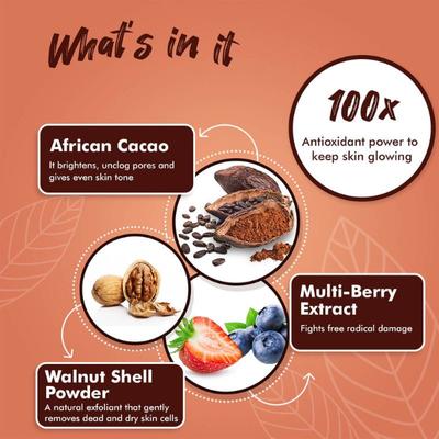 MyGlamm Super Foods Cacao & Berries 2-In-1 Scrub Mask 50 gm - Face Packs