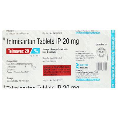 TELMAVAC 20 Tablet 10's - Hypertension-Ang