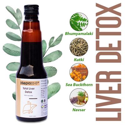 Le-Vanza Hepaza - 6 Total Liver Detox Syrup (Pack of 3 x 225 ml) - Speciality Medicines