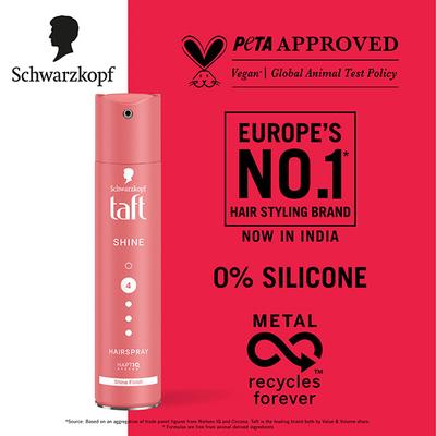 Schwarzkopf Taft Shine Hair Lacquer Mega Strong 5 Hair Spray 250ml - Hair Sprays & Mists