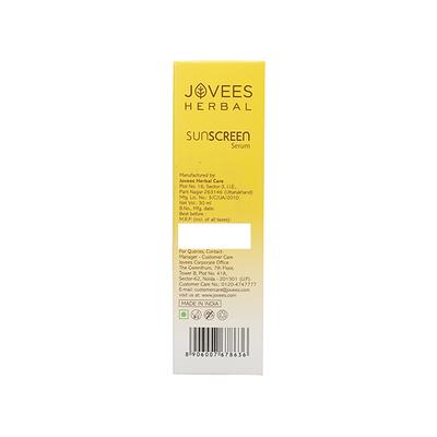 Jovees Sunscreen Face Serum SPF 35, with Aloe Vera, Carrot & Sunflower Extract Gel formula for Sun Protection 30 ml - Face Sunscreen