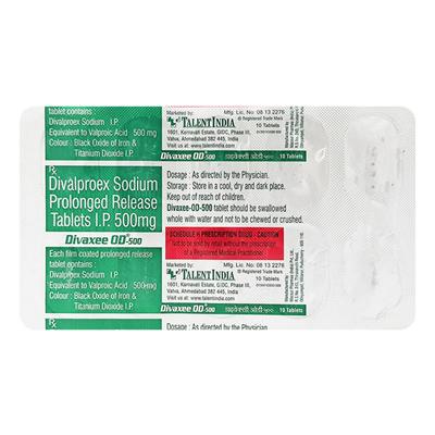Divaxee OD 500mg Tablet 10'S - Epilepsy/Convulsion-Ant