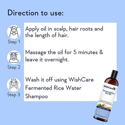 Wishcare Fermented Rice Hair Growth Oil - Strength and Growth formula - Hair Applicator 200ml - Hair Oils