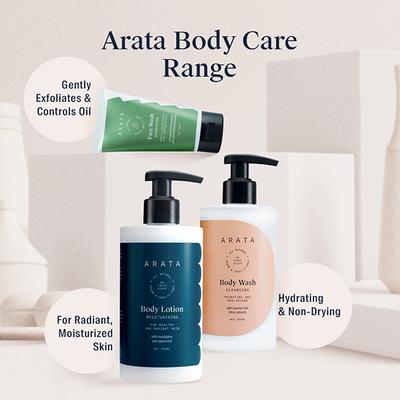 Arata Natural Refreshing Face Wash With Peppermint, Lemon oil & Organic Flaxseed 150 ml - Face Washes