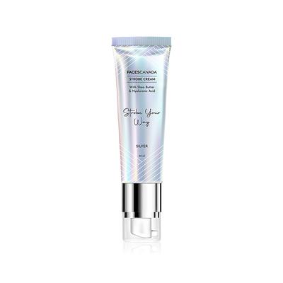 Faces Canada Strobe Cream with Shea Butter and Hyaluronic Acid - Silver, 30ml - Face Moisturizers