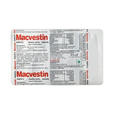 Macvestin 250mg Tablet 10'S - Arthritis-Oth