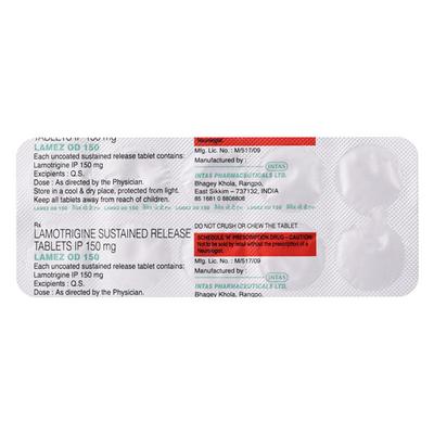Lamez OD 150mg Tablet 10'S - Epilepsy/Convulsion-Ant