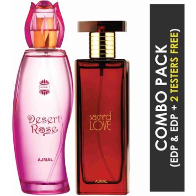 Ajmal Sacred Love EDP Floral Musky Perfume And Desert Rose EDP Floral Oriental Perfume 150 ml - Women Perfumes (Edt/Edp)