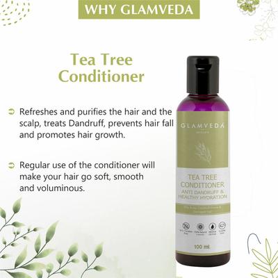 Glamveda Anti Dandruff and Healthy Hydration Tea Tree Conditioner 100 ml - Conditioners