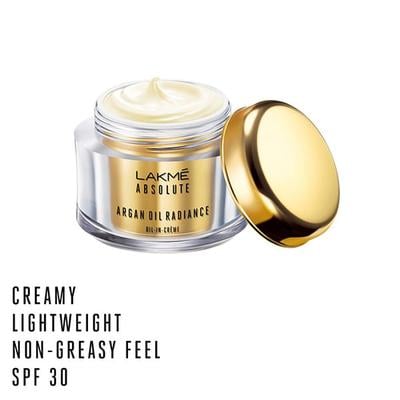 Lakme Absolute Argan Oil Radiance Oil-In-Creme SPF 30 PA++ 50gm - Face Oils