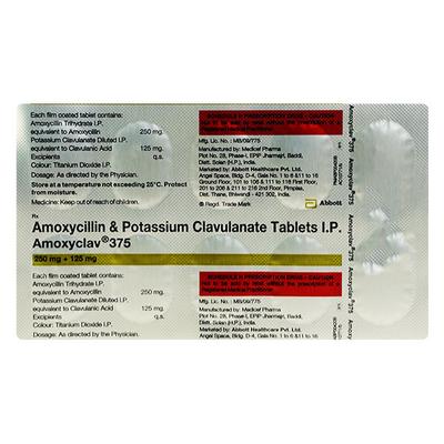 Amoxyclav 375mg Tablet 10'S - Bacterial Infections-Pen