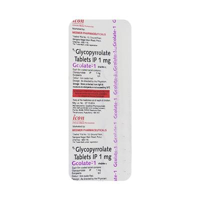 Gcolate 1mg Tablet 10'S - Muscle Cramps/Spasticity-Mus