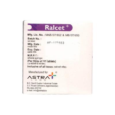 RALCET + Tablet 10's - Cough And Cold-Cou