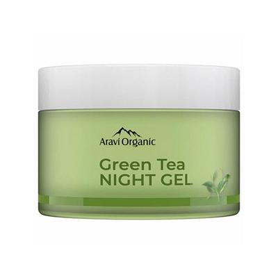 Aravi Organic Green Tea Night Gel Moisturizer For Overnight Hydration - Anti-Aging Oil Free 50 ml - Night Cream